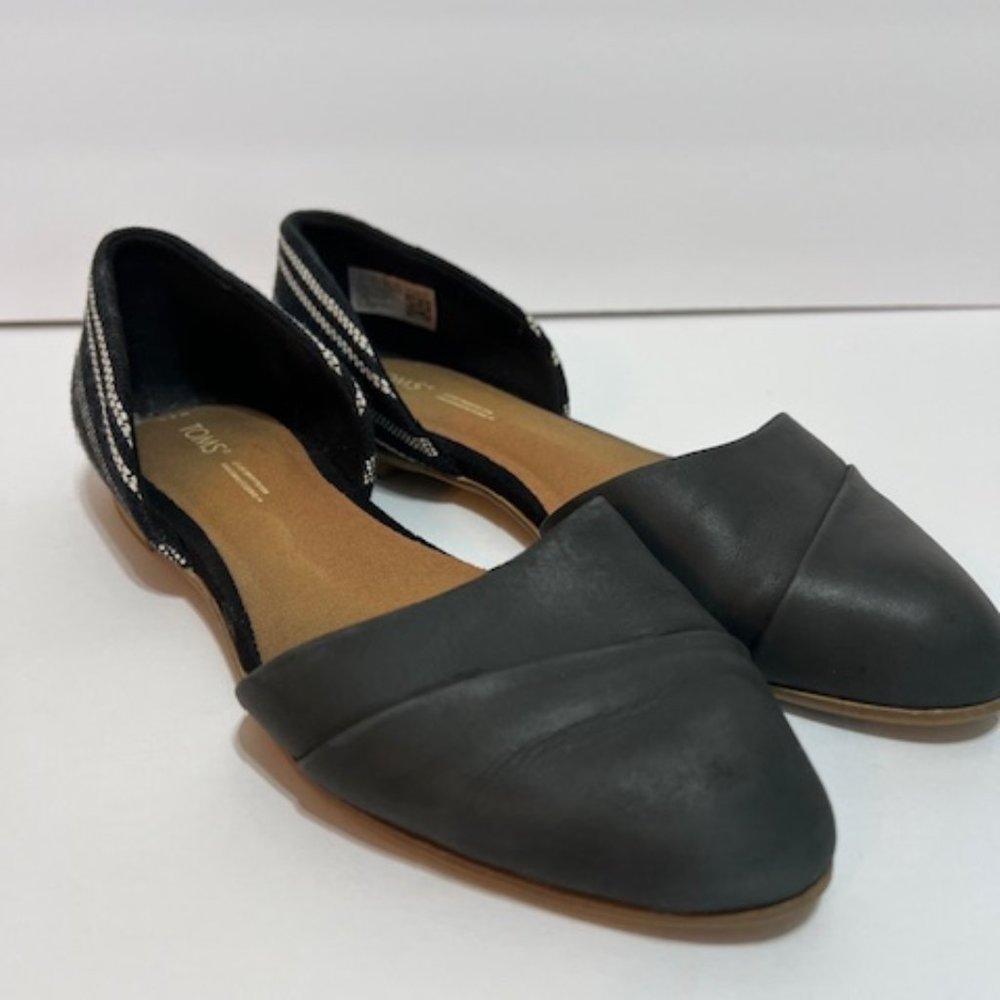 TOMS Jutti Dorsay Women's Black Sandals Size 8.5
